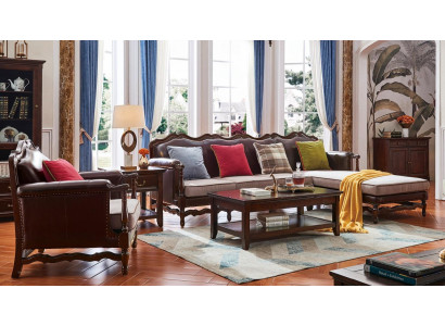 Amerikaanse meubels in koloniale stijl uit de jaren 1800, woonkamer meubilair, bankstel.