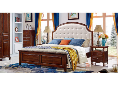 Luxe set 3-delige bed 2 nachtkastjes slaapkamer bedden houten bedframe