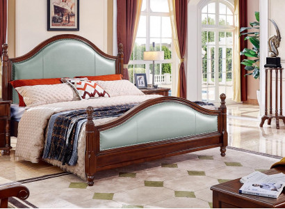 Bed dubbel bed houten bed meubels massief hout slaapkamer houten bedden