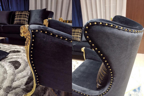 Luxe fauteuil bank gestoffeerde meubels eenzitter banken bank oorfauteuil
