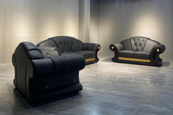 Lederen bankstel 3-dlg. Set bankstel bankgroep meubels woonkamer