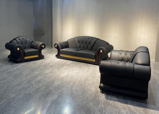 Lederen bankstel 3-dlg. Set bankstel bankgroep meubels woonkamer