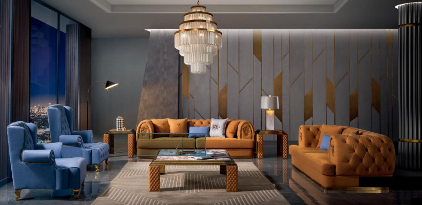 Sofa set Leren bank Bankstellen Ontwerp Modern Sofa 3+3+1+1