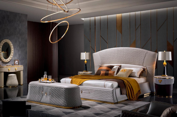 Slaapkamer set compleet Slaapkamermeubilair Kaptafel Nachtkastjes Commode Bed 7-delig