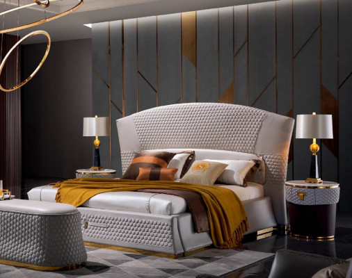 Slaapkamer set compleet Slaapkamermeubilair Kaptafel Nachtkastjes Commode Bed 7-delig