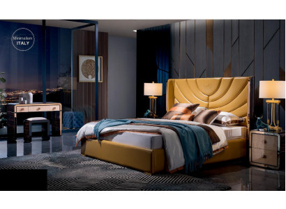 Bed + 2x nachtkastjes 3-delige slaapkamerset Italiaanse meubelstijl Modern