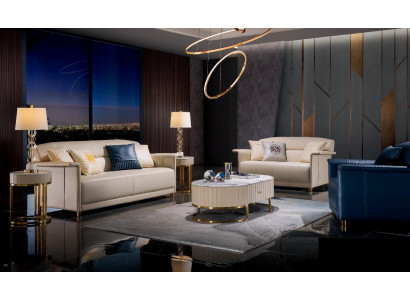 Beige luxe bankstel 3+2 zits set ontwerper gestoffeerde bankstellen 2-delige set