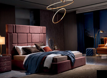 Bed 2x Nachtkastje 3-delige Slaapkamer Set Design Meubels Modern Luxe