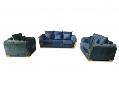 Sofaset Chesterfield Bankstel Set 3+2+1 Meubels Stoffen Bankstellen 3-delig.