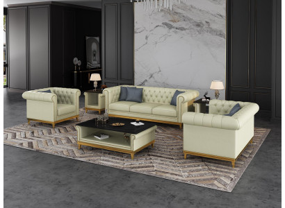 Chesterfield bankstel bank bekleding meubelset 3+2+1 leren bankstel 3 delig  Chesterfield bankstel bankbekleding meubelset 3+2+1 leren bankstel 3-delig