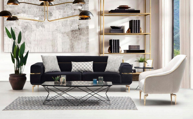Luxe bankstel bank kussens groep banken 3+3+1 zits fauteuil 3-delige fluwelen set