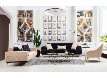 Sofa set Complete zitgroep Bank 3+3+1 zit Fauteuil Stof Bank Banken Nieuw