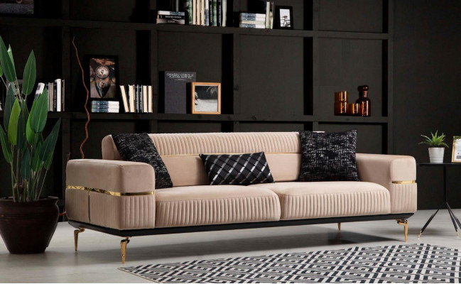 Sofa set Complete zitgroep Bank 3+3+1 zit Fauteuil Stof Bank Banken Nieuw