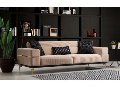 Luxe bankstel ontwerp driezits moderne bank beige bank meubels gestoffeerde loft nieuw