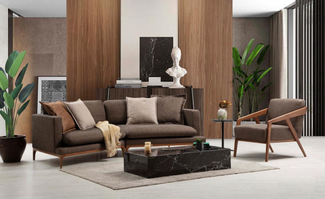 Fauteuil zitbank woonkamer 1 zitplek stof polyester stijl modern design luxe nieuw