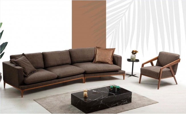 Sofagroep hoekbank fauteuil bank hoekbanken zitplaatsen luxe zitplaatsen set stof nieuw