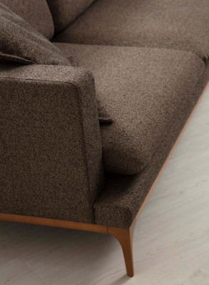 Hoekbank Bank Woonkamer Banken Stof Luxe Hoek L-Vorm Hout Stijl Modern Meubels Nieuw