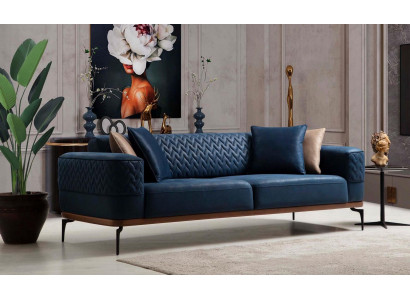 Ontwerp driepersoons moderne bank Blauwe bank Luxe bank Meubels Bekleding Loft Nieuw