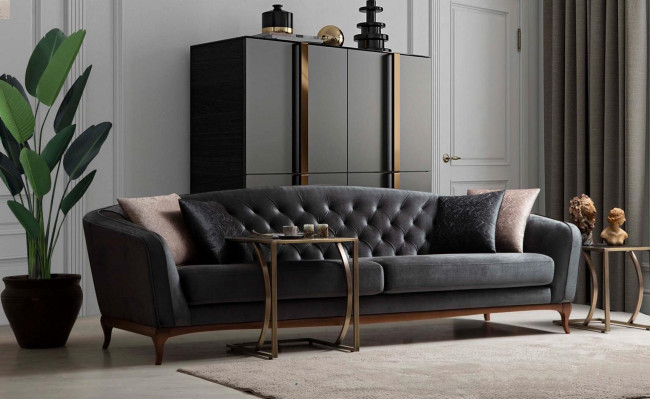 Vierpersoons bank Luxe 4-zits banken Gestoffeerde bank Stoffen bank Modern design Zitplaats