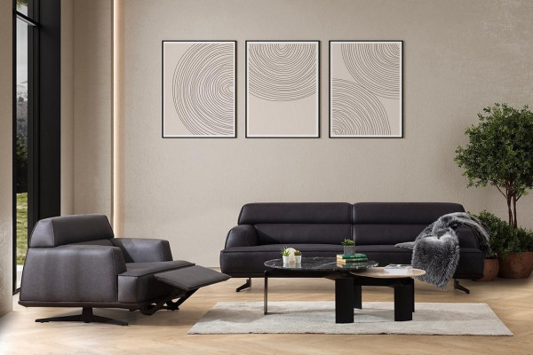 Luxe bankstel bankstel banken 3 1-zits fauteuil modern leer nieuw