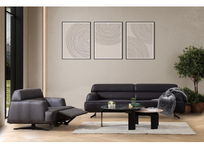 Luxe bankstel bankstel banken 3 1-zits fauteuil modern leer nieuw