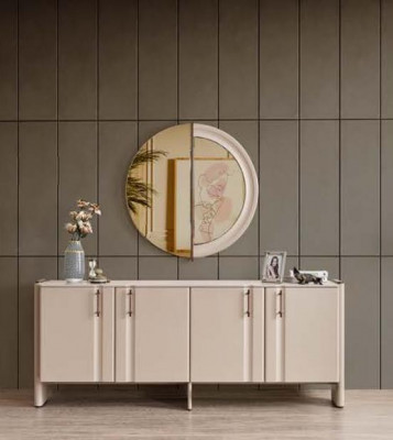 Eetkamer Luxe dressoir Elegante glazen spiegel 2-delige set