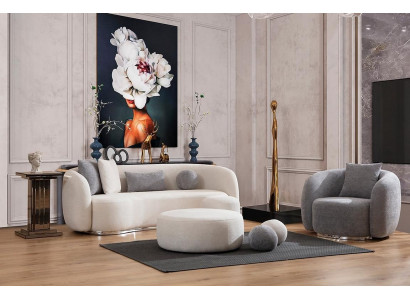 Modern Sofaset 3 1-zits woonkamer compleet bankstel set voetenbankje