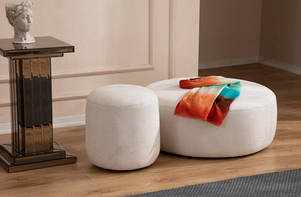 Luxe gestoffeerde kruk Ronde kruk Zitmeubilair Designer Stijlvol meubilair