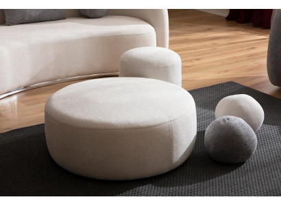 Witte luxe gestoffeerde kruk Ronde kruk Zitmeubelen Design meubels