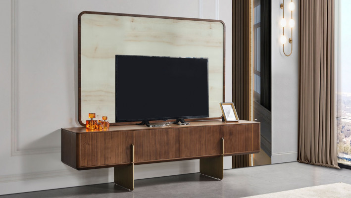 3-delige woonkamerset Moderne boekenkast TV lowboard en TV-frame nieuw