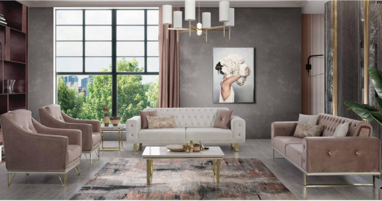 Sofa set Design Chesterfield bank Luxe fauteuil salontafel 6-delig