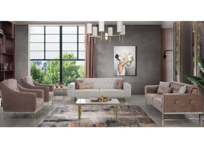 Sofa set Design Chesterfield bank Luxe fauteuil salontafel 6-delig