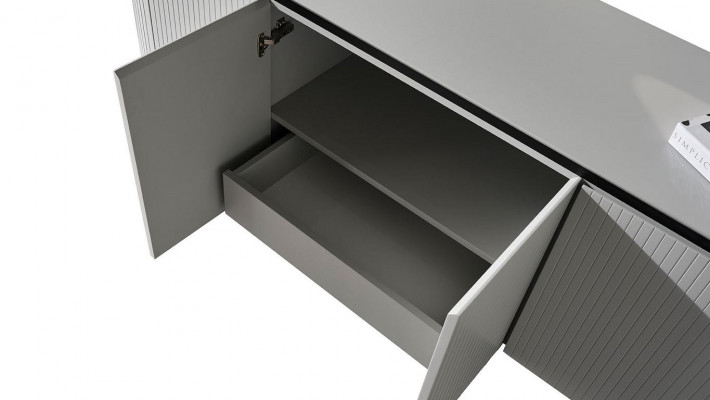 Stijlvol eetkamer set bestaande uit dressoir en spiegel Witte kleur 2-delig