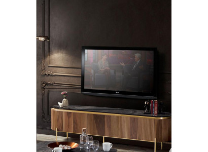 Stijlvol TV-laagbord in de kleur bruin, luxueus meubilair voor de woonkamer nieuw.