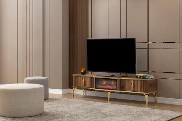 Luxe schoorsteenmantel tv-meubel woonkamer laag tv-meubel hout bruin dressoir