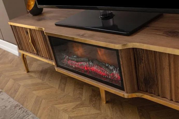 Luxe schoorsteenmantel tv-meubel woonkamer laag tv-meubel hout bruin dressoir