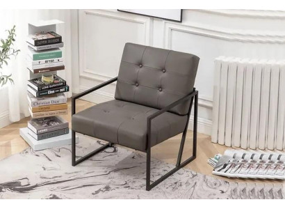 Woonkamer fauteuil Donkergrijs 1-zits Metalen poten + Textielbekleding
