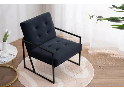 Gezellige zwarte fauteuil Nieuw Textiel Metaal Hoogwaardige Materialen