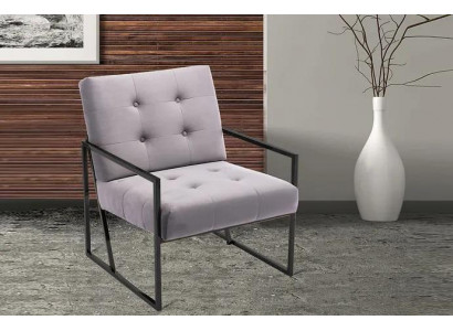 Woonkamer fauteuil Paarse kleur Metalen poten Textiel 1-zits Chesterfield