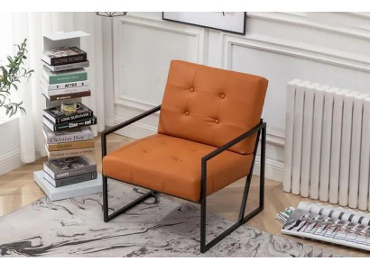 Woonkamer fauteuil Oranje Nieuwe luxe metalen poten Stoffering van textiel