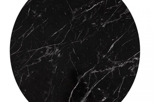 Ronde salontafel woonkamer zwart MDF + metaal X-poten nieuw luxe.