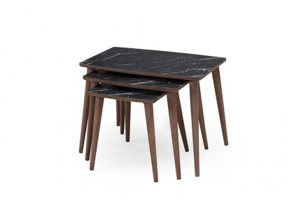 Rechthoekige salontafels 3 x set zwart Eetkamer-woonkamertafels Nieuw