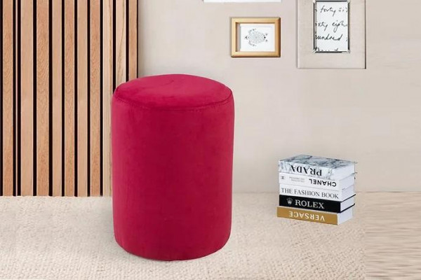 Rosa poef met textielbekleding MDF spaanplaten frame Luxe poef nieuw