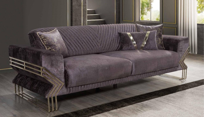 Elegante driezitter Moderne woonkamer Luxe bank Beklede stoel met 3 zitplaatsen