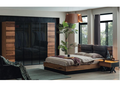 Moderne slaapkamer meubel Designer bed 2x nachtkastjes kledingkast