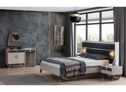 Slaapkamer set Luxe bed Ontwerper kaptafel Console 5-delige set