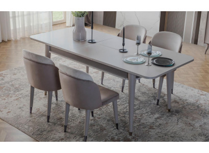 Luxe Uitschuifbare Tafel Ontwerper Moderne Eetkamer Textiel Stoelen