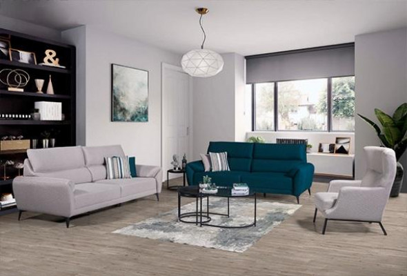 Stijlvolle woonkamer zit set 2x 3-zits banken fauteuil 3-delige set