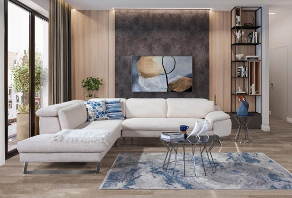 Wit hoekbank L-vorm bankstellen Woonkamer Moderne woonlandschappen