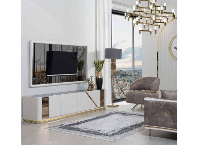 Moderne woonkamer meubels Ontwerper TV-standaard Luxe TV-frame 2-delig